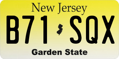 NJ license plate B71SQX
