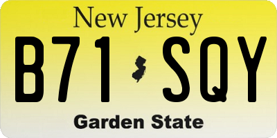 NJ license plate B71SQY
