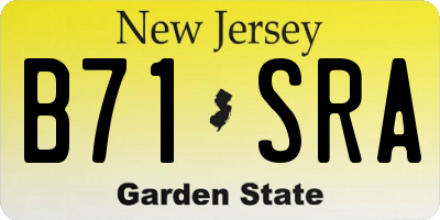 NJ license plate B71SRA
