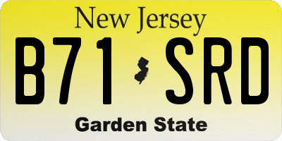 NJ license plate B71SRD