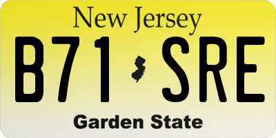NJ license plate B71SRE