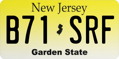 NJ license plate B71SRF