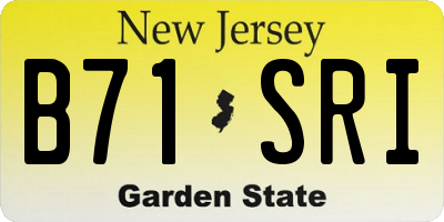 NJ license plate B71SRI