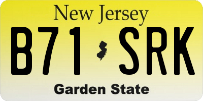 NJ license plate B71SRK