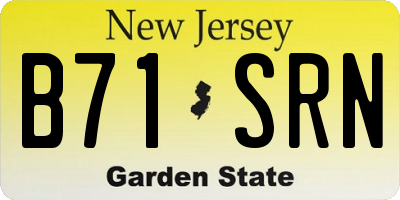NJ license plate B71SRN
