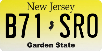 NJ license plate B71SRO