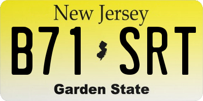 NJ license plate B71SRT
