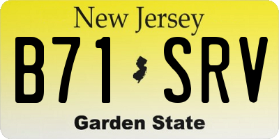 NJ license plate B71SRV