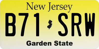 NJ license plate B71SRW