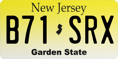 NJ license plate B71SRX