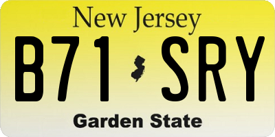 NJ license plate B71SRY