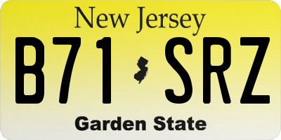 NJ license plate B71SRZ