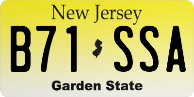 NJ license plate B71SSA