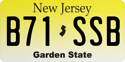 NJ license plate B71SSB