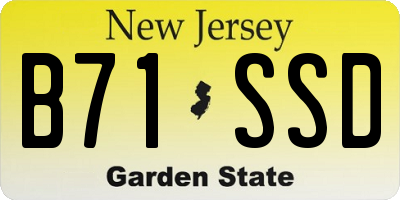 NJ license plate B71SSD
