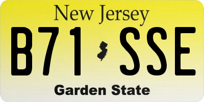 NJ license plate B71SSE