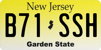 NJ license plate B71SSH