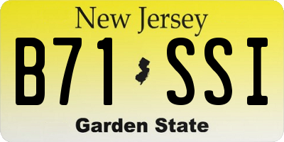 NJ license plate B71SSI