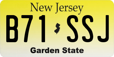 NJ license plate B71SSJ