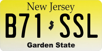NJ license plate B71SSL