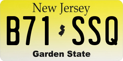 NJ license plate B71SSQ