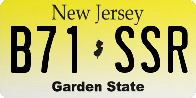 NJ license plate B71SSR