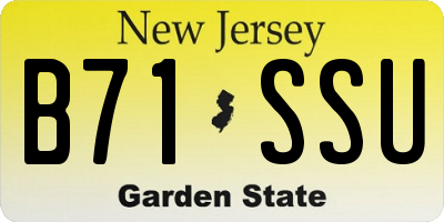 NJ license plate B71SSU