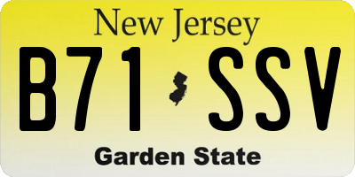 NJ license plate B71SSV