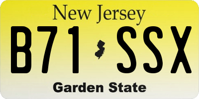 NJ license plate B71SSX