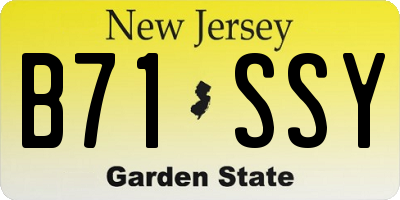 NJ license plate B71SSY