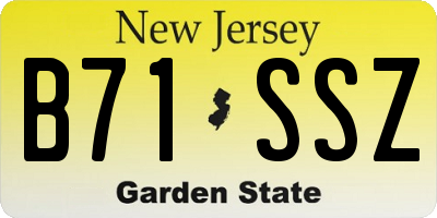 NJ license plate B71SSZ