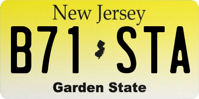 NJ license plate B71STA
