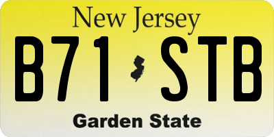 NJ license plate B71STB