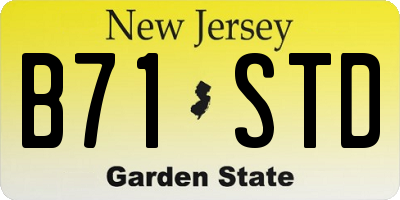 NJ license plate B71STD