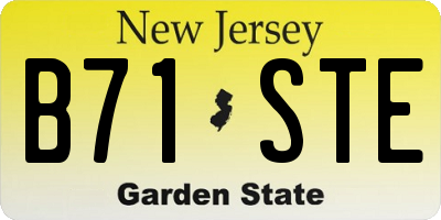 NJ license plate B71STE