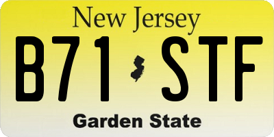 NJ license plate B71STF