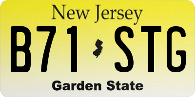 NJ license plate B71STG