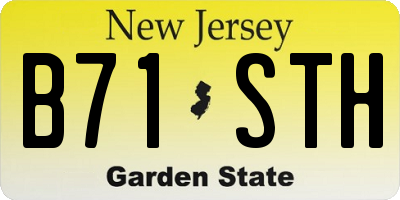 NJ license plate B71STH