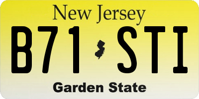 NJ license plate B71STI