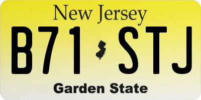 NJ license plate B71STJ