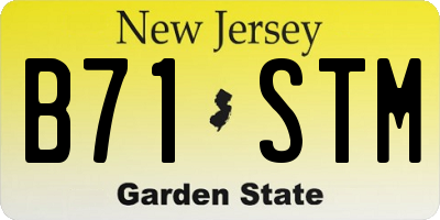 NJ license plate B71STM