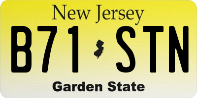 NJ license plate B71STN