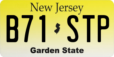NJ license plate B71STP