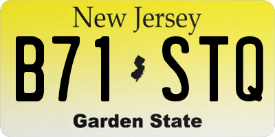 NJ license plate B71STQ