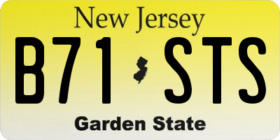 NJ license plate B71STS