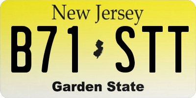 NJ license plate B71STT