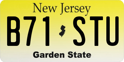 NJ license plate B71STU