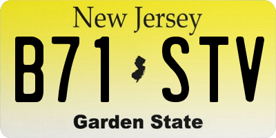 NJ license plate B71STV