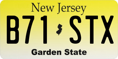 NJ license plate B71STX