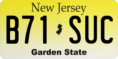 NJ license plate B71SUC